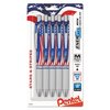 Pentel EnerGel RTX Gel Pen, Retractable, Medium 0.7 mm, Black Ink, Red/White/Blue Barrel, PK5 PK BL77USABP5A